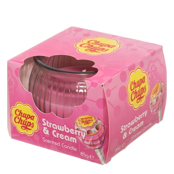 Chupa Chups Duftkerze 85g - Erdbeere & Sahne